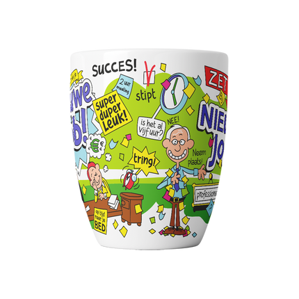 Cartoon Becher - Neuer Job
