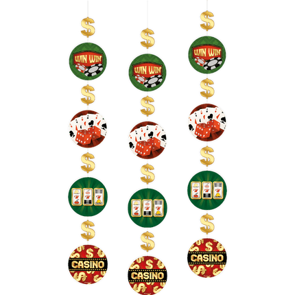 Casino Hangdecoratie 1,2m 3st van Paper Dreams koop je bij Partywinkel
