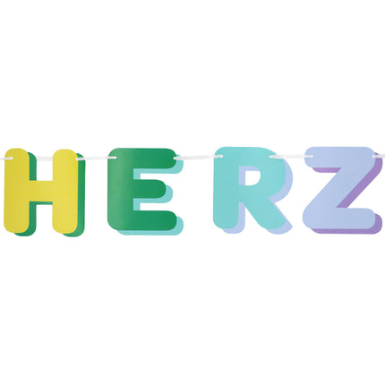Bunte Buchstabengirlande Herzlich Willkommen 2.6m