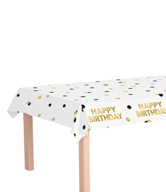 Happy Birthday Tischtuch Dots 2.74m