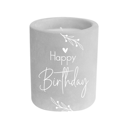 Zementkerze - Happy Birthday
