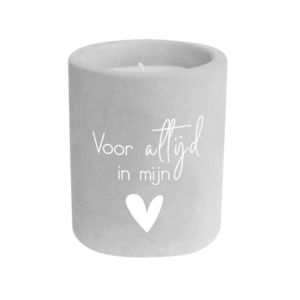 Graue Zement Kerze Forever 8cm