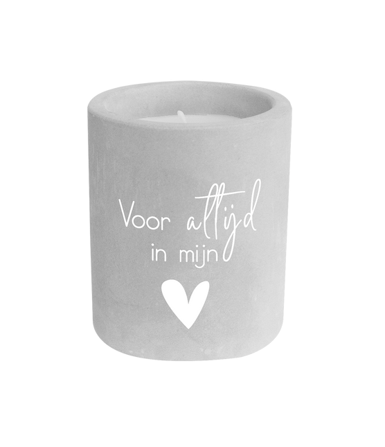 Graue Zement Kerze Forever 8cm