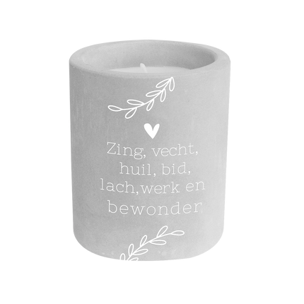 Graue Zementkerze Zing, Fight 8cm