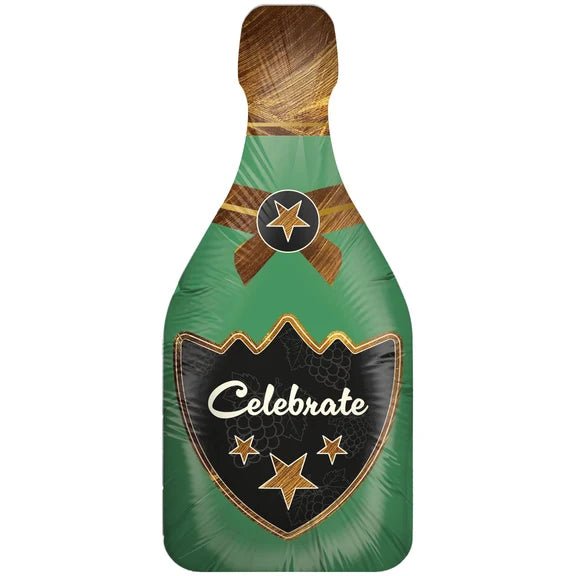 Champagne Fles Helium Ballon Groen Celebrate Leeg 80cm van VDV Benefit koop je bij Partywinkel
