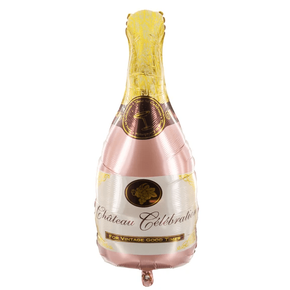 Champagne Fles Helium Ballon Roze Leeg 49cm van VDV Benefit koop je bij Partywinkel