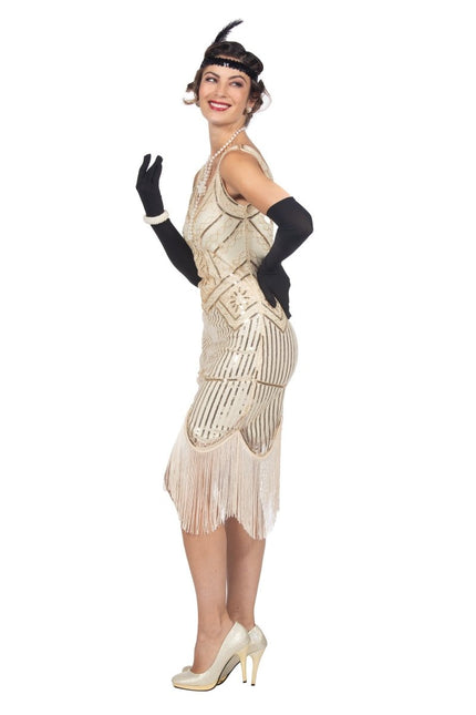 Charleston 20's jurk gebroken wit - Partywinkel - 8720059067169