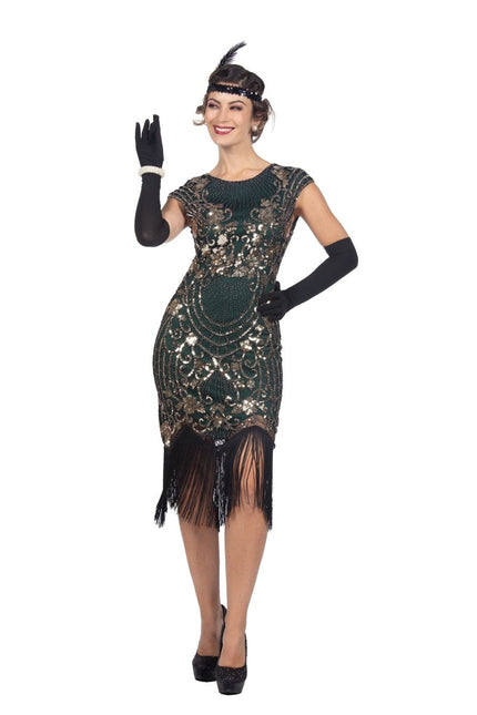 Charleston 20's jurk groen - Partywinkel - 8720059067190