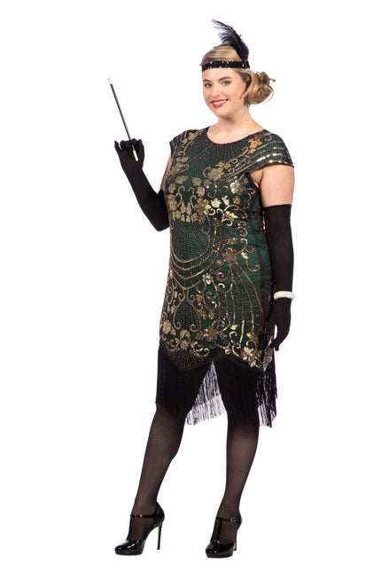 Charleston 20's jurk groen - Partywinkel - 8720059067190