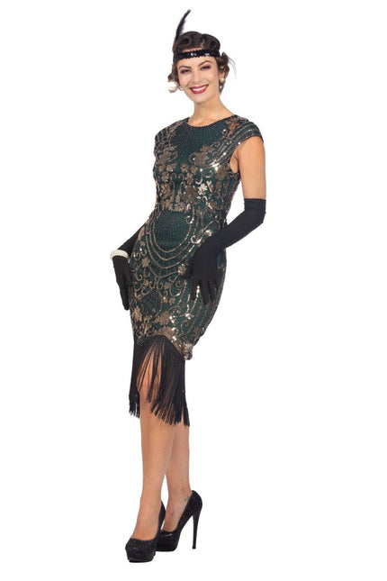 Charleston 20's jurk groen - Partywinkel - 8720059067190