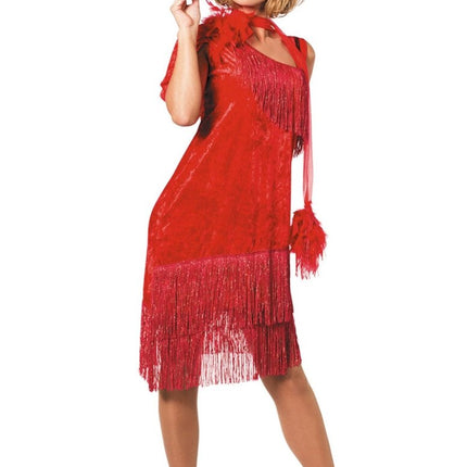 Charleston Jurk Rood Franjes van Wilbers & Wilbers koop je bij Partywinkel