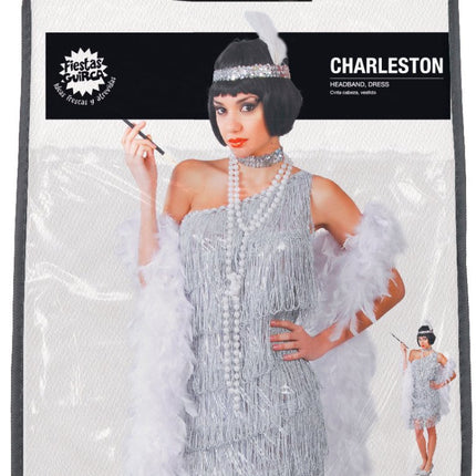 Charleston Jurk Zilver Dames van Fiestas Guirca koop je bij Partywinkel
