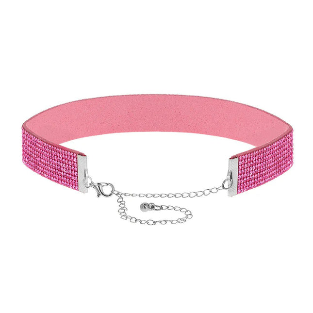 Choker Crystal roze van Boland koop je bij Partywinkel