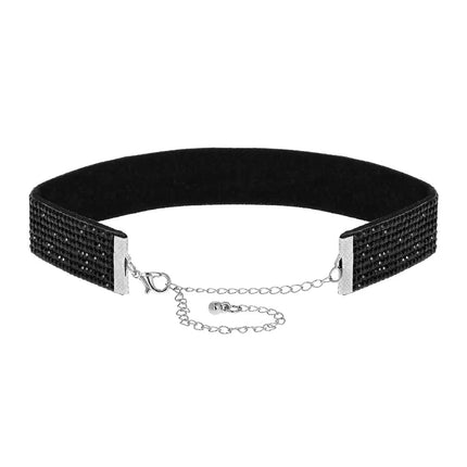 Choker Crystal zwart van Boland koop je bij Partywinkel