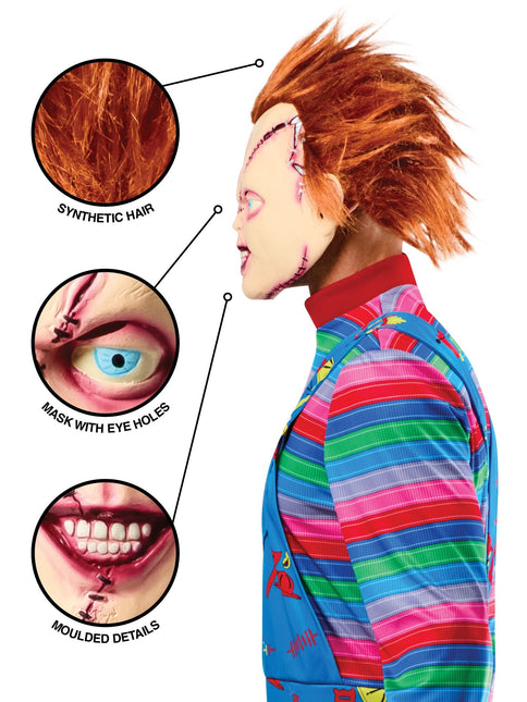 Chucky Maske angebracht