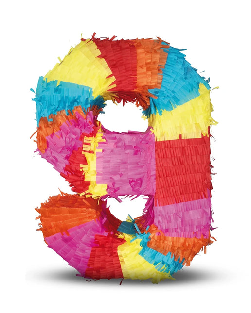 Cijfer 9 Piñata 45cm van VDV Benefit koop je bij Partywinkel