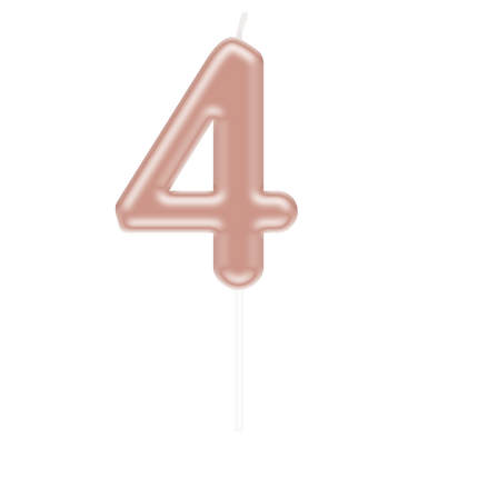 Cijfer Kaars 4 Rose Goud van Paper Dreams koop je bij Partywinkel