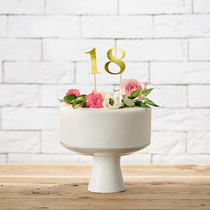 Cijfer Prikkers Goud 25,5cm 11st van Partydeco koop je bij Partywinkel