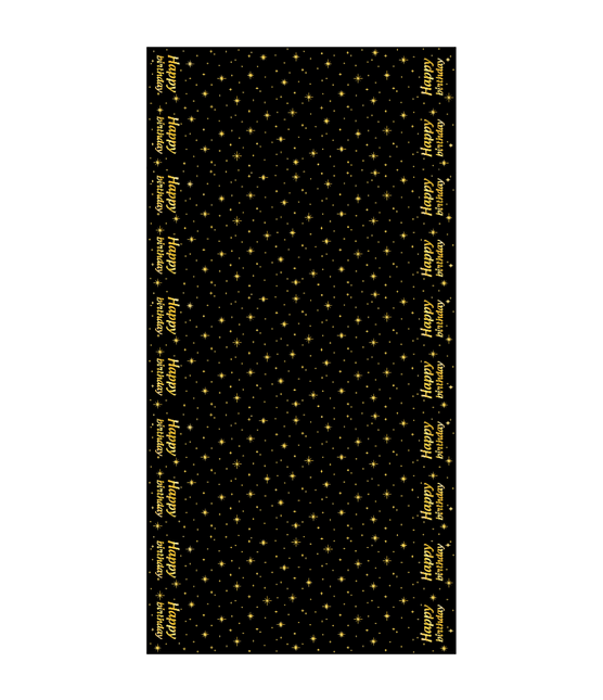 Glückwunsch Tischtuch Schwarz Gold 2.74m