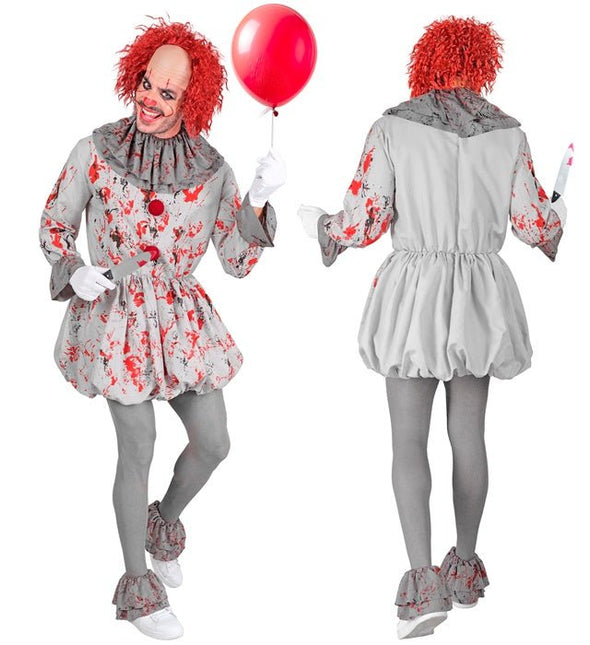 Clown Kostuum Grijs Rood van Widmann koop je bij Partywinkel