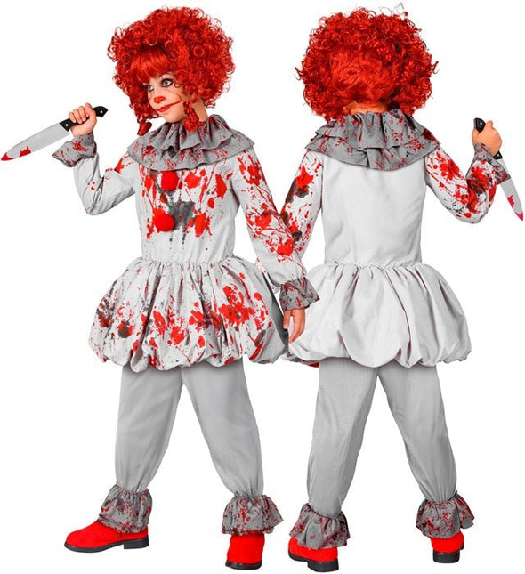 Clown Kostuum Grijs Rood Kind van Widmann koop je bij Partywinkel