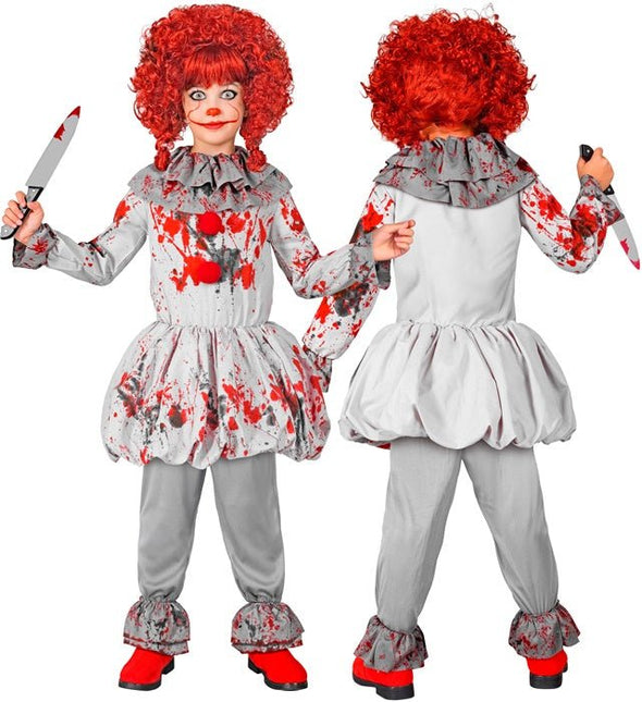 Clown Kostuum Grijs Rood Kind van Widmann koop je bij Partywinkel