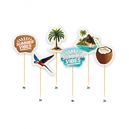 Bunte Cocktail Picks Sommer Vibes 6,5cm 6Stk