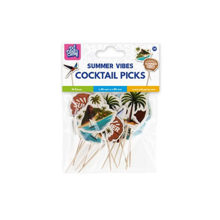 Bunte Cocktail Picks Sommer Vibes 6,5cm 6Stk