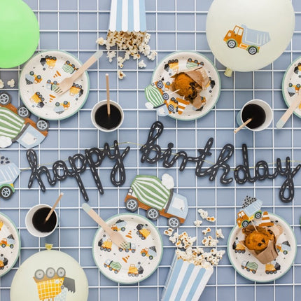 Cocktailprikkers Bouwvoertuigen 6st van Partydeco koop je bij Partywinkel