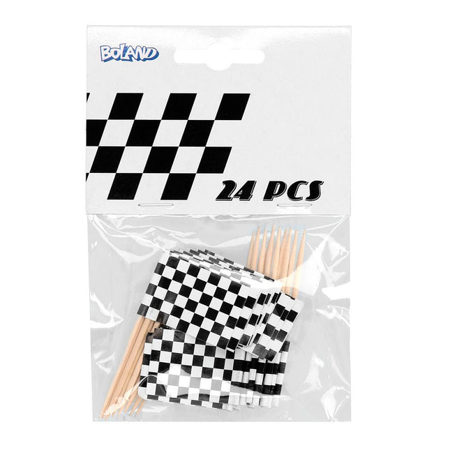 Cocktailprikkers Race 7cm 24st van Boland koop je bij Partywinkel