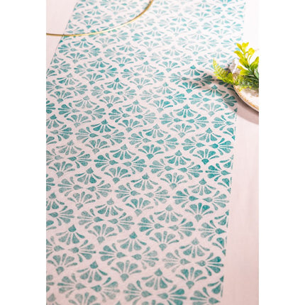 Blauer Tischläufer Barock 5m