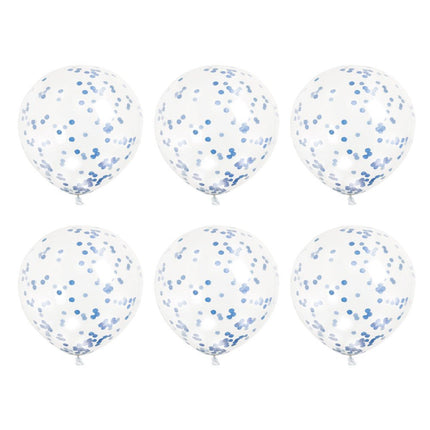 Confetti Ballonnen Blauw 30cm 6st van Unique koop je bij Partywinkel