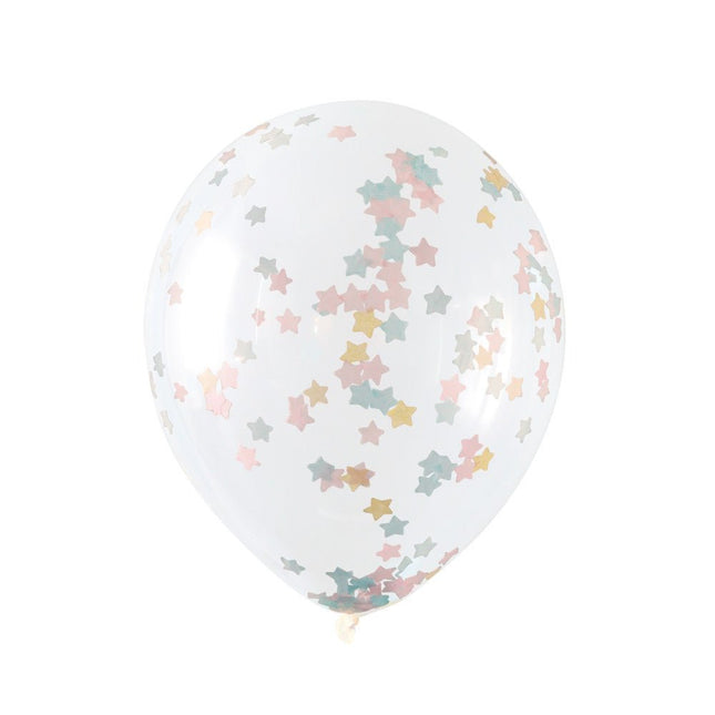 Confetti Ballonnen Sterren 40cm 5st van Unique koop je bij Partywinkel