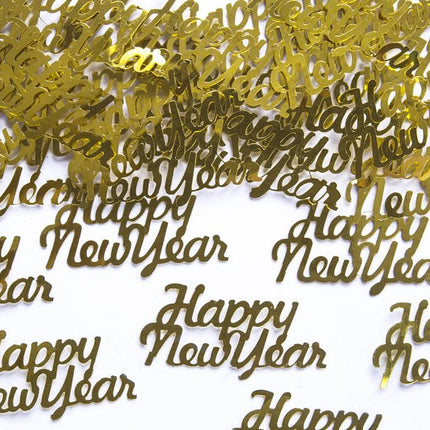 Confetti Happy New Year Goud 4cm van Partydeco koop je bij Partywinkel