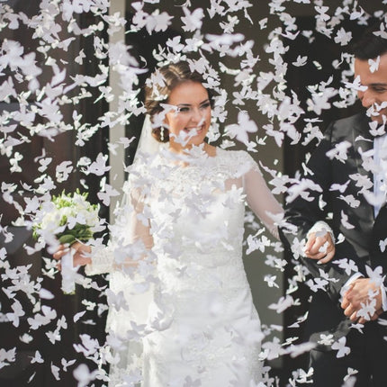 Confetti Kanon Vlinders Wit 80cm van Partydeco koop je bij Partywinkel