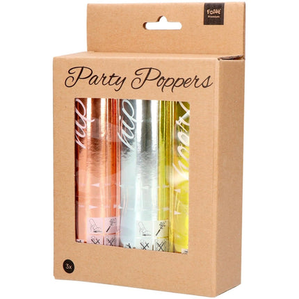 Confetti Kanonnen Set Metallic 15cm 3st van Folat koop je bij Partywinkel