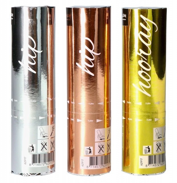 Confetti Kanonnen Set Metallic 15cm 3st van Folat koop je bij Partywinkel