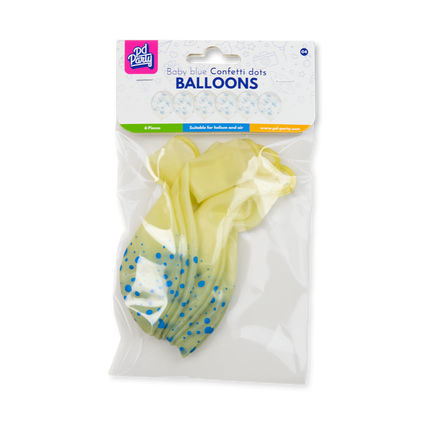 Blaue Luftballons mit Punkten, 30 cm, 6 Stück