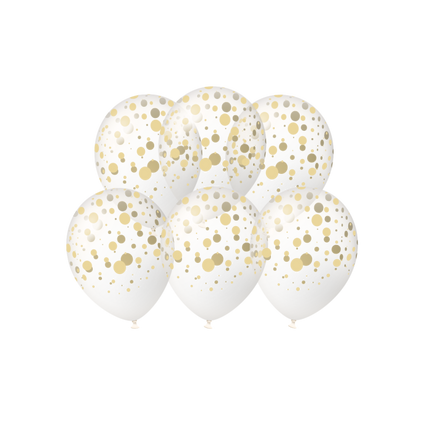 Goldene Ballons mit Punkten, 30 cm, 6 Stück