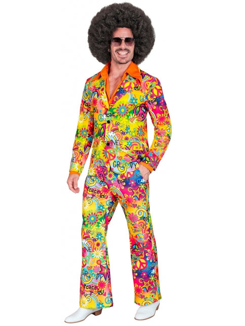 Hippie 60S Kostüm Bunte Männer Blumen