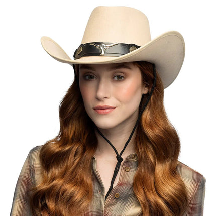 Cowboy Hoed Beige Wyatt van Boland koop je bij Partywinkel