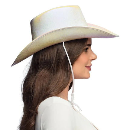 Cowboy Hoed Parelmoer van Boland koop je bij Partywinkel