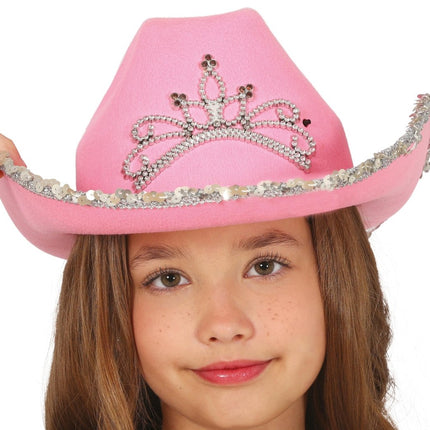 Cowboy Hoed Roze Kind - Partywinkel - 8434077135822