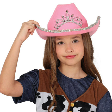 Cowboy Hoed Roze Kind - Partywinkel - 8434077135822