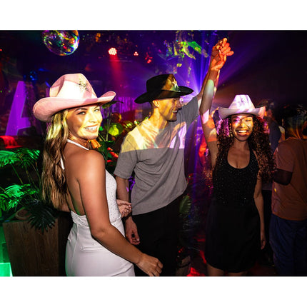 Cowboy Hoed Wit Ster Glitters van Boland koop je bij Partywinkel
