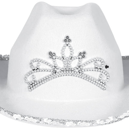 Cowboy Hoed Wit Zilver - Partywinkel - 8434077135815