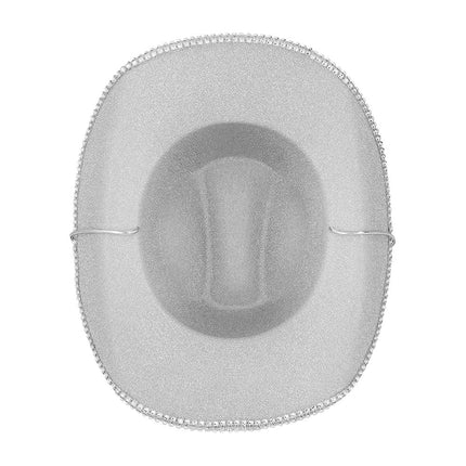 Cowboy Hoed Zilver Glinsterend van Boland koop je bij Partywinkel