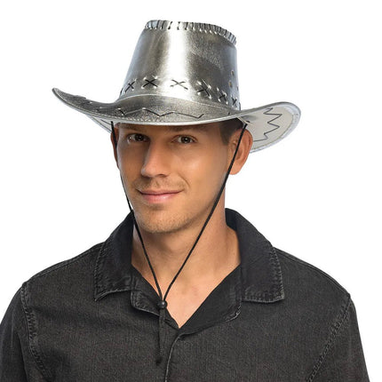 Cowboy Hoed Zilver Savanne van Boland koop je bij Partywinkel