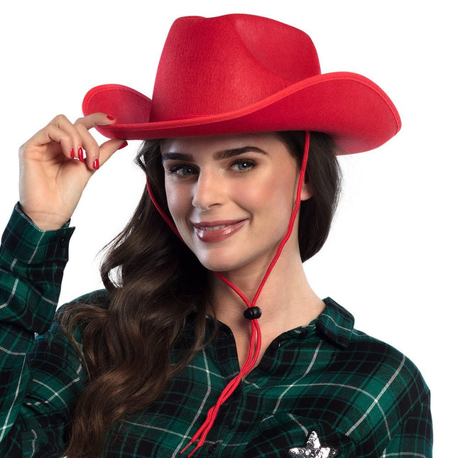 Cowboyhoed Rood - Partywinkel - 8712026040756