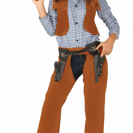 Cowgirl Kostuum Bruin Lang van Fiestas Guirca koop je bij Partywinkel